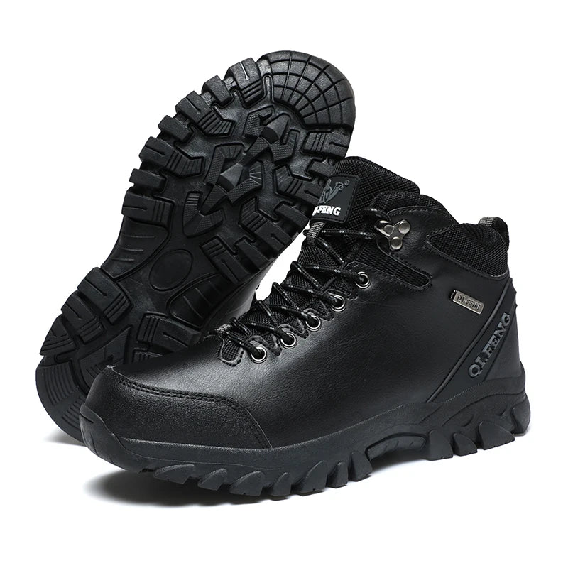 Botas de Couro Qifeng Unisex Resistente a Terrenos Adversos