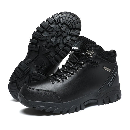 Botas de Couro Qifeng Unisex Resistente a Terrenos Adversos