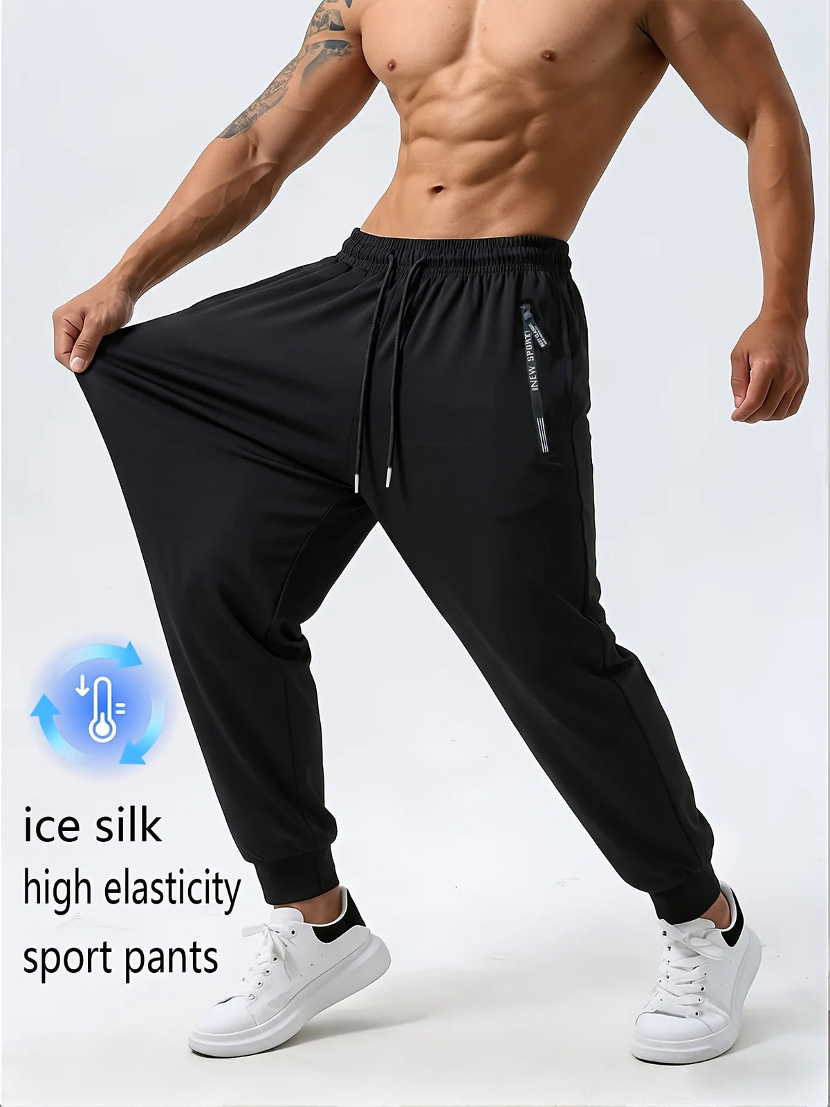 Calça de Seda com Zíper