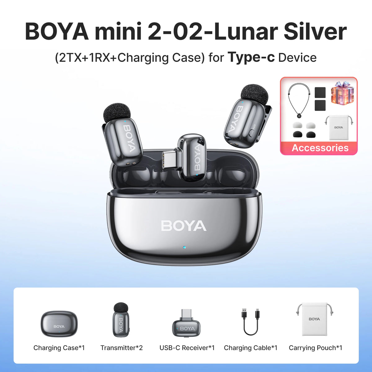 Microphone BOYA Mini 2 Mic USB-C Phone