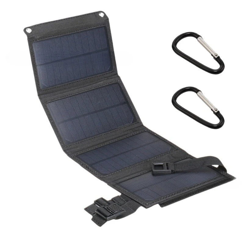Painel solar dobrável de 4 dobras, 100w, 20w/h usb 5v dc