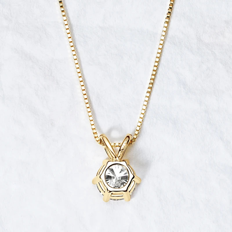 Colar Solitário Moissanite Certificado Lnngy de 0,5ct comPingente de Diamante