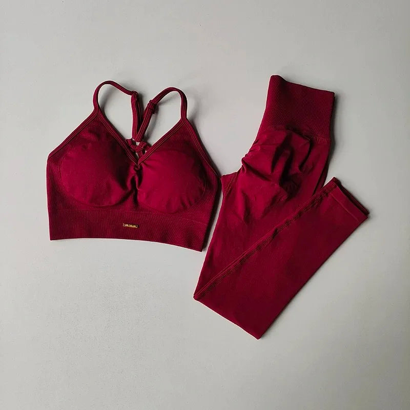 Conjunto de Exercício Peach de Cintura Alta com Efeito Levanta Bumbum