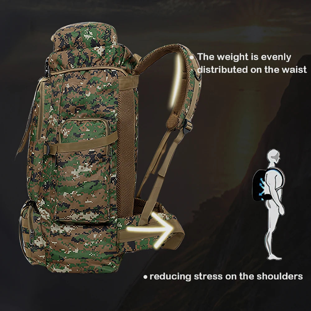 Mochila para Caminhadas e Camping, Impermeável ideal para Viagens e Emergências
