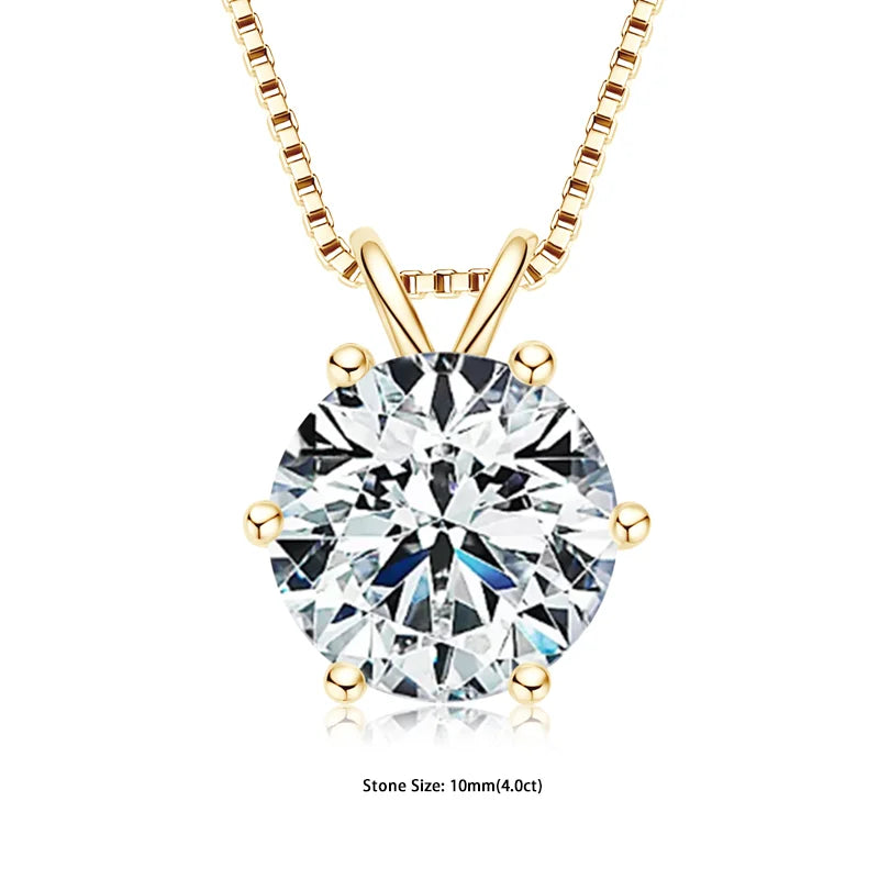 Colar Solitário + Pingente Certificado 0.5-5ct Moissanite Pingente