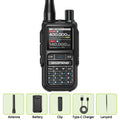 BAOFENG UV-5R Mini Walkie Talkie com Programação Bluetooth, Frequência Dual PTT, Tipo-C, AM FM