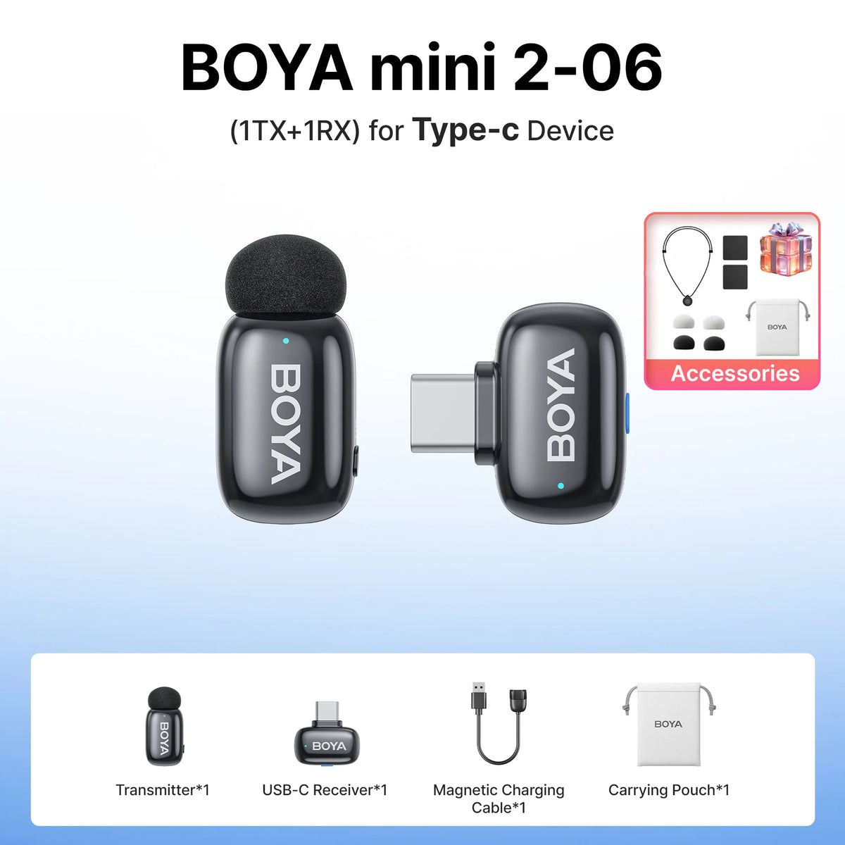Microphone BOYA Mini 2 Mic USB-C Phone