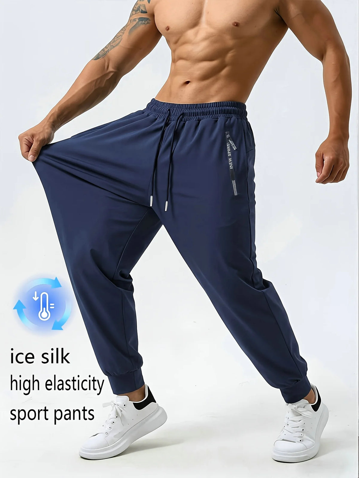 Calça de Seda com Zíper