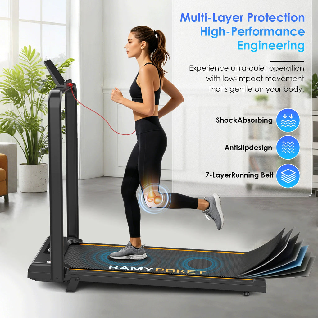 RAMYPOKET Passadeira dobravel com inclinacao de 12%, 1-12 km/h.2,5 HP 150 kg com controle