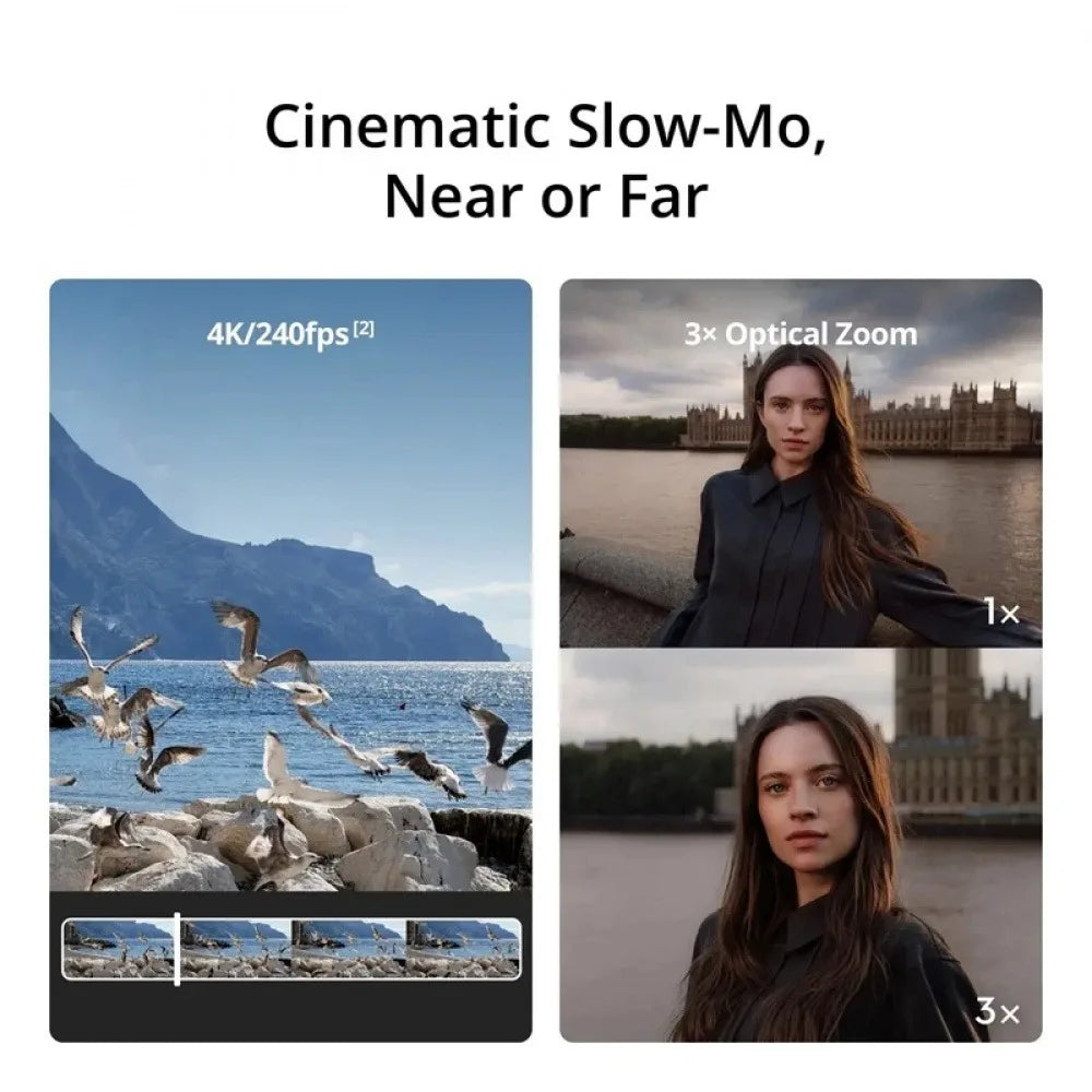 Câmera Estabilizadora de 3 Eixos e ActiveTrack, Zoom de até 12x, Câmeras Duplas 8K/4K