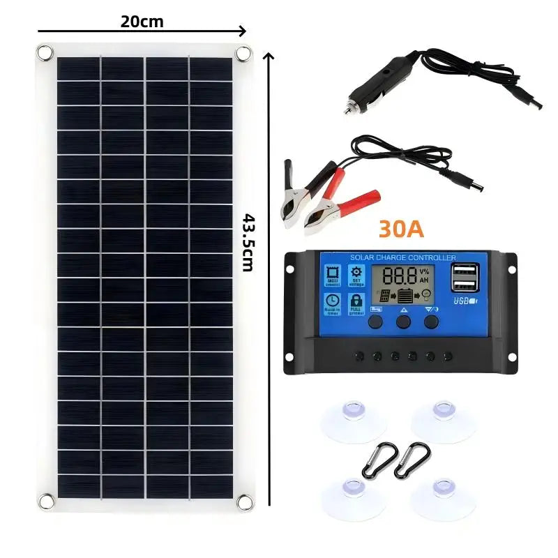 Painel Solar Portátil 5V USB Tipo-C: Kit Flexível e Leve para Carregamentos, Carros, Camping, Caminhadas e Power Banks - IP65