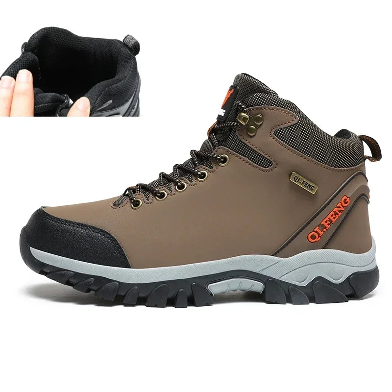 Botas de Couro Qifeng Unisex Resistente a Terrenos Adversos