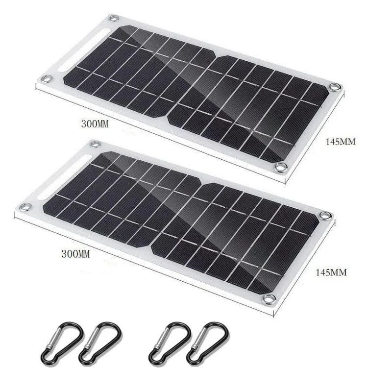 Painel Solar Portátil 5V USB Tipo-C: Kit Flexível e Leve para Carregamentos, Carros, Camping, Caminhadas e Power Banks - IP65