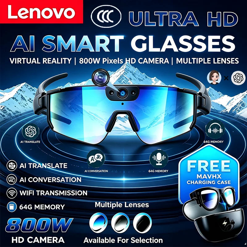 Óculos Inteligentes Lenovo Windproof 800w