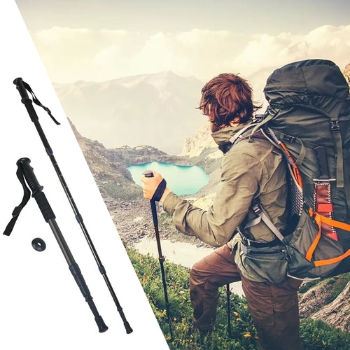 Bastões de Trekking para Caminhada Nórdica, Anti-Choque, Ajustáveis, em Alumínio, Conjunto com 2 Bastões