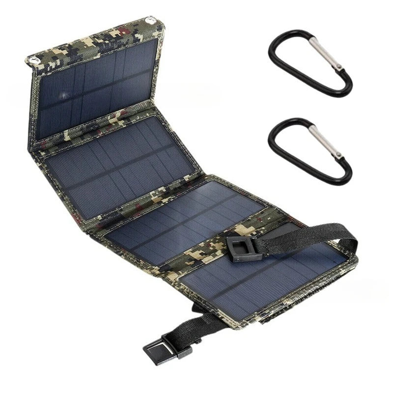 Painel solar dobrável de 4 dobras, 100w, 20w/h usb 5v dc