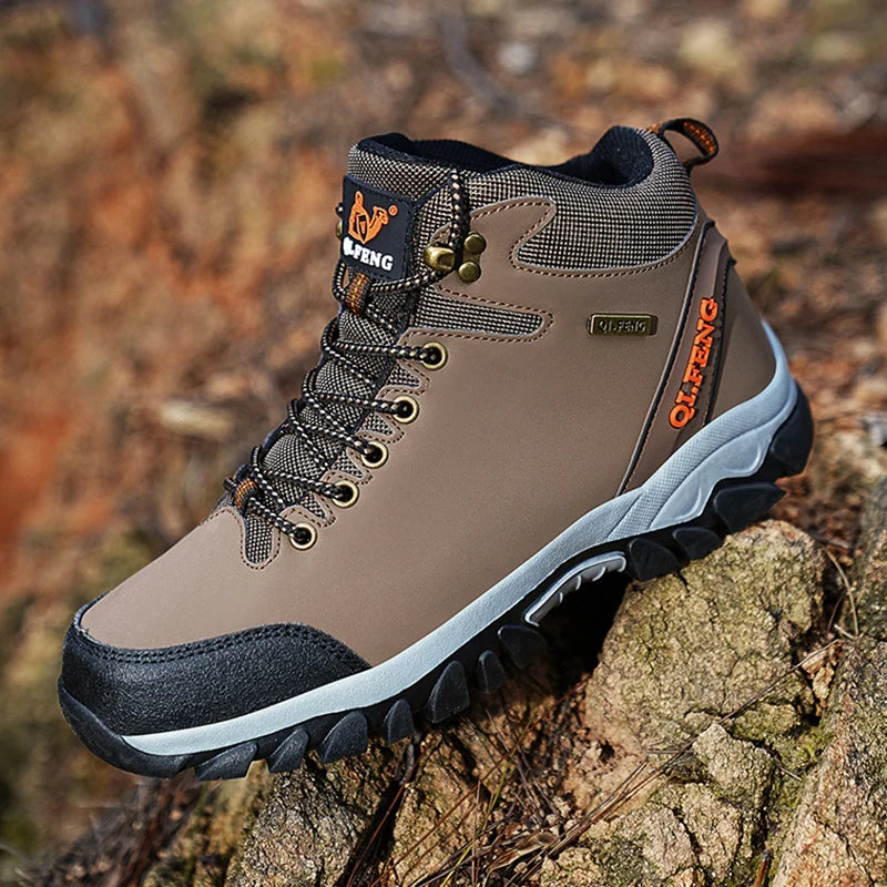 Botas de Couro Qifeng Unisex Resistente a Terrenos Adversos