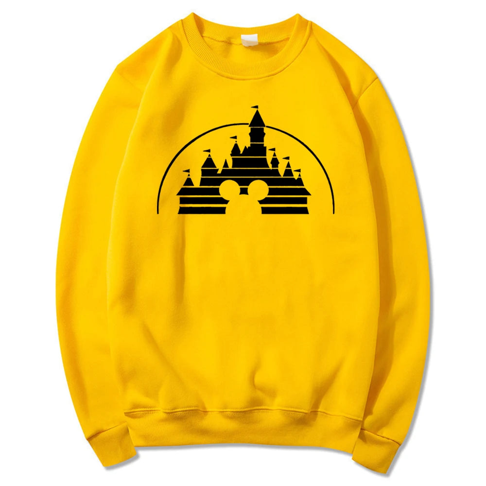 Moletom Castelo o Reino Mágico Mouse Gráfico Pulôver Minnie Jumper