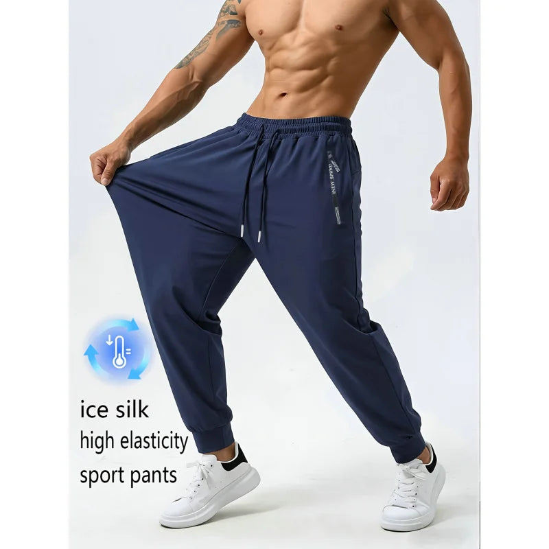 Calça de Seda com Zíper